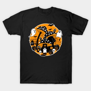 Mushroom Halloween Spooky Fairy House T-Shirt